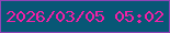 文字の大きさ：5、枠の色：9044b6、背景の色：085776、文字の色：f220a6 無料ブログパーツのブログ時計