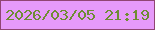 文字の大きさ：2、枠の色：904573、背景の色：e69afa、文字の色：6f8c33 無料ブログパーツのブログ時計