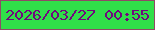 文字の大きさ：4、枠の色：904966、背景の色：30df49、文字の色：70087d 無料ブログパーツのブログ時計