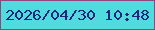 文字の大きさ：4、枠の色：904976、背景の色：50dbdf、文字の色：1e277b 無料ブログパーツのブログ時計