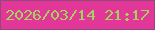 文字の大きさ：5、枠の色：90497b、背景の色：e33699、文字の色：a3d35c 無料ブログパーツのブログ時計