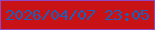 文字の大きさ：4、枠の色：9049c4、背景の色：c91216、文字の色：1a60ba 無料ブログパーツのブログ時計