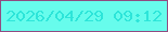 文字の大きさ：1、枠の色：904c82、背景の色：67fcec、文字の色：2de5d9 無料ブログパーツのブログ時計