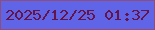文字の大きさ：5、枠の色：904d79、背景の色：6064e6、文字の色：641449 無料ブログパーツのブログ時計