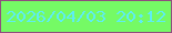 文字の大きさ：3、枠の色：904e7e、背景の色：75fa65、文字の色：5eedf2 無料ブログパーツのブログ時計
