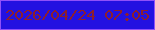 文字の大きさ：5、枠の色：9050f9、背景の色：2311e1、文字の色：8d1f2f 無料ブログパーツのブログ時計