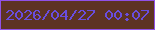 文字の大きさ：4、枠の色：9051e7、背景の色：5d3323、文字の色：694dde 無料ブログパーツのブログ時計