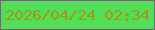 文字の大きさ：5、枠の色：905394、背景の色：50e055、文字の色：a9961f 無料ブログパーツのブログ時計