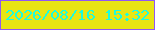 文字の大きさ：5、枠の色：9058f4、背景の色：e8e513、文字の色：1cfcdd 無料ブログパーツのブログ時計