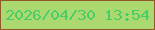 文字の大きさ：1、枠の色：90592a、背景の色：acd96f、文字の色：47ce68 無料ブログパーツのブログ時計