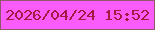 文字の大きさ：2、枠の色：90596a、背景の色：f95cfa、文字の色：a41a42 無料ブログパーツのブログ時計