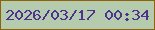 文字の大きさ：5、枠の色：90610b、背景の色：b5cbae、文字の色：4d328f 無料ブログパーツのブログ時計