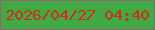 文字の大きさ：5、枠の色：90656e、背景の色：41a945、文字の色：d02d16 無料ブログパーツのブログ時計