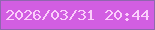 文字の大きさ：2、枠の色：9066af、背景の色：d25ee2、文字の色：fbcdfb 無料ブログパーツのブログ時計