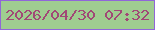 文字の大きさ：5、枠の色：9067d8、背景の色：9fcd90、文字の色：a14876 無料ブログパーツのブログ時計