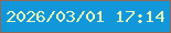 文字の大きさ：4、枠の色：906855、背景の色：1297da、文字の色：e5f5b8 無料ブログパーツのブログ時計