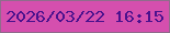 文字の大きさ：2、枠の色：906c8c、背景の色：d54fae、文字の色：4b118d 無料ブログパーツのブログ時計