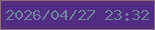 文字の大きさ：4、枠の色：906d77、背景の色：512c83、文字の色：70819e 無料ブログパーツのブログ時計