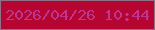 文字の大きさ：4、枠の色：907087、背景の色：b60531、文字の色：be3691 無料ブログパーツのブログ時計