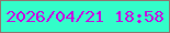 文字の大きさ：5、枠の色：907570、背景の色：33fdc9、文字の色：c30ee1 無料ブログパーツのブログ時計