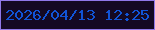 文字の大きさ：3、枠の色：9078e9、背景の色：140923、文字の色：1154d7 無料ブログパーツのブログ時計