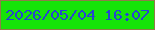 文字の大きさ：2、枠の色：907b49、背景の色：16e408、文字の色：2644d0 無料ブログパーツのブログ時計