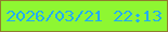 文字の大きさ：5、枠の色：907c2e、背景の色：8ef732、文字の色：22adf2 無料ブログパーツのブログ時計