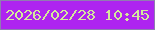 文字の大きさ：1、枠の色：907cb1、背景の色：ae24f0、文字の色：d4e99b 無料ブログパーツのブログ時計