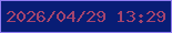 文字の大きさ：3、枠の色：907cf2、背景の色：081d75、文字の色：a3446e 無料ブログパーツのブログ時計