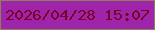 文字の大きさ：3、枠の色：907d5a、背景の色：9e25aa、文字の色：7c0129 無料ブログパーツのブログ時計