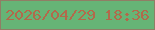 文字の大きさ：2、枠の色：907e65、背景の色：66b476、文字の色：b2694b 無料ブログパーツのブログ時計