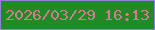文字の大きさ：4、枠の色：9080d9、背景の色：1f8a26、文字の色：d27b93 無料ブログパーツのブログ時計