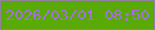 文字の大きさ：4、枠の色：90829a、背景の色：59a907、文字の色：a76de5 無料ブログパーツのブログ時計
