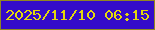 文字の大きさ：1、枠の色：908721、背景の色：340bca、文字の色：e2d70b 無料ブログパーツのブログ時計