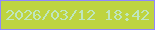 文字の大きさ：5、枠の色：9087fd、背景の色：bed440、文字の色：bfe6bf 無料ブログパーツのブログ時計