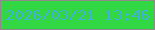 文字の大きさ：2、枠の色：908889、背景の色：32d843、文字の色：43b0d2 無料ブログパーツのブログ時計