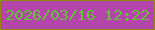 文字の大きさ：2、枠の色：908909、背景の色：b445aa、文字の色：62c634 無料ブログパーツのブログ時計