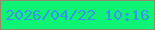 文字の大きさ：2、枠の色：908b6e、背景の色：0df474、文字の色：3495fa 無料ブログパーツのブログ時計