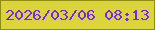 文字の大きさ：5、枠の色：908d0e、背景の色：dbd43a、文字の色：7726f9 無料ブログパーツのブログ時計