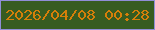 文字の大きさ：5、枠の色：908ed7、背景の色：375c21、文字の色：d67f09 無料ブログパーツのブログ時計