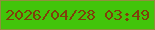文字の大きさ：3、枠の色：908f3c、背景の色：42c40a、文字の色：7f3e0b 無料ブログパーツのブログ時計