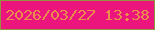 文字の大きさ：4、枠の色：90943e、背景の色：eb157d、文字の色：e98c4c 無料ブログパーツのブログ時計