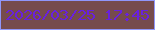 文字の大きさ：4、枠の色：9096fb、背景の色：764b4d、文字の色：6920df 無料ブログパーツのブログ時計
