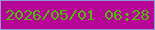 文字の大きさ：1、枠の色：9098d0、背景の色：b60496、文字の色：50bb09 無料ブログパーツのブログ時計