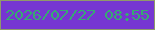 文字の大きさ：4、枠の色：90996a、背景の色：7636d2、文字の色：36aa72 無料ブログパーツのブログ時計