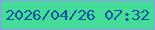 文字の大きさ：3、枠の色：909beb、背景の色：44dc98、文字の色：0b56a1 無料ブログパーツのブログ時計