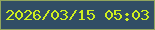 文字の大きさ：1、枠の色：90a55e、背景の色：314e65、文字の色：ceef1f 無料ブログパーツのブログ時計