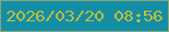 文字の大きさ：2、枠の色：90a572、背景の色：138ea7、文字の色：c2be36 無料ブログパーツのブログ時計