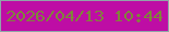 文字の大きさ：4、枠の色：90a5a9、背景の色：be0da5、文字の色：80843b 無料ブログパーツのブログ時計