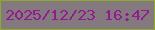 文字の大きさ：5、枠の色：90a92a、背景の色：83797f、文字の色：941b8e 無料ブログパーツのブログ時計